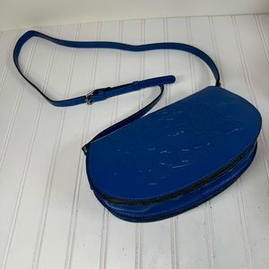 Patricia Nash Lydia blue tooled leather crossbody bag